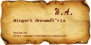 Wingert Annamária névjegykártya